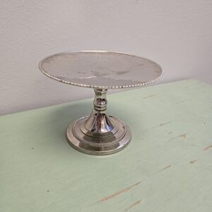 Silver Pedestal Candle Holder Decor
